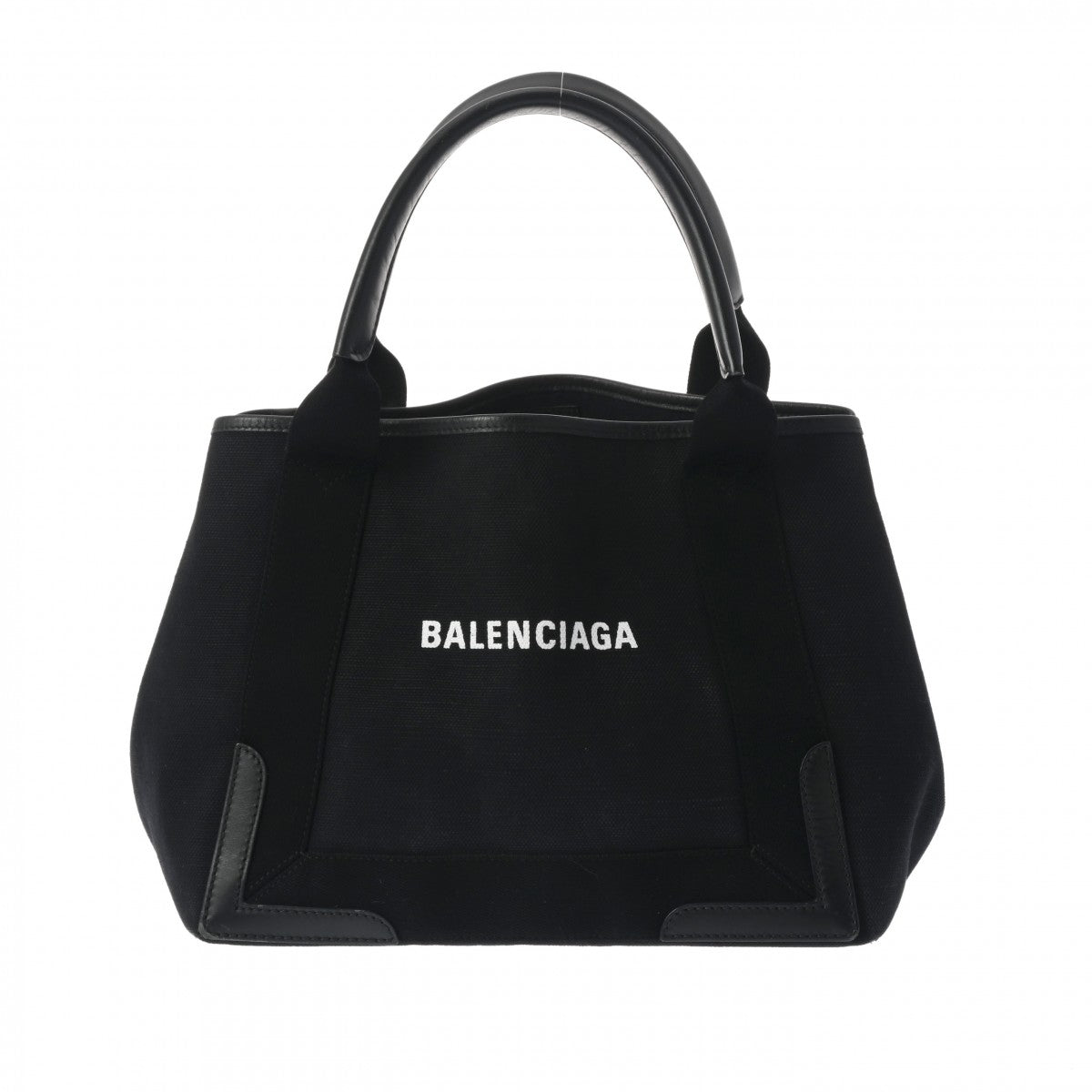 BALENCIAGA バレンシアガ ネイビーカバス S 黒 339933 レディース キャンバス/レザー ハンドバッグ Bランク 中古 