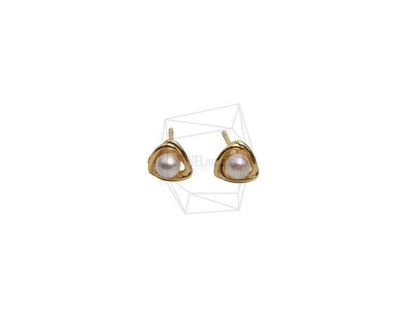 ERG-2663-G【2個入り】ラウンドパールピアス,Round Pearl Earring Post