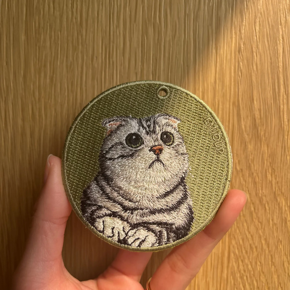 刺繍キーホルダー キーホルダー  ペット スコティッシュフォールド ミヌエット マンチカン 短足猫 or-080