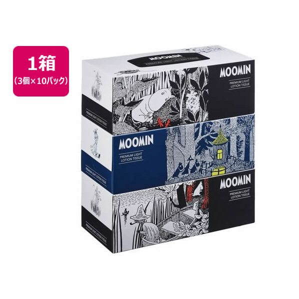 河野製紙 ムーミン プレミアムライトローションティシュ 200組3個×10パック FC665NP-730339