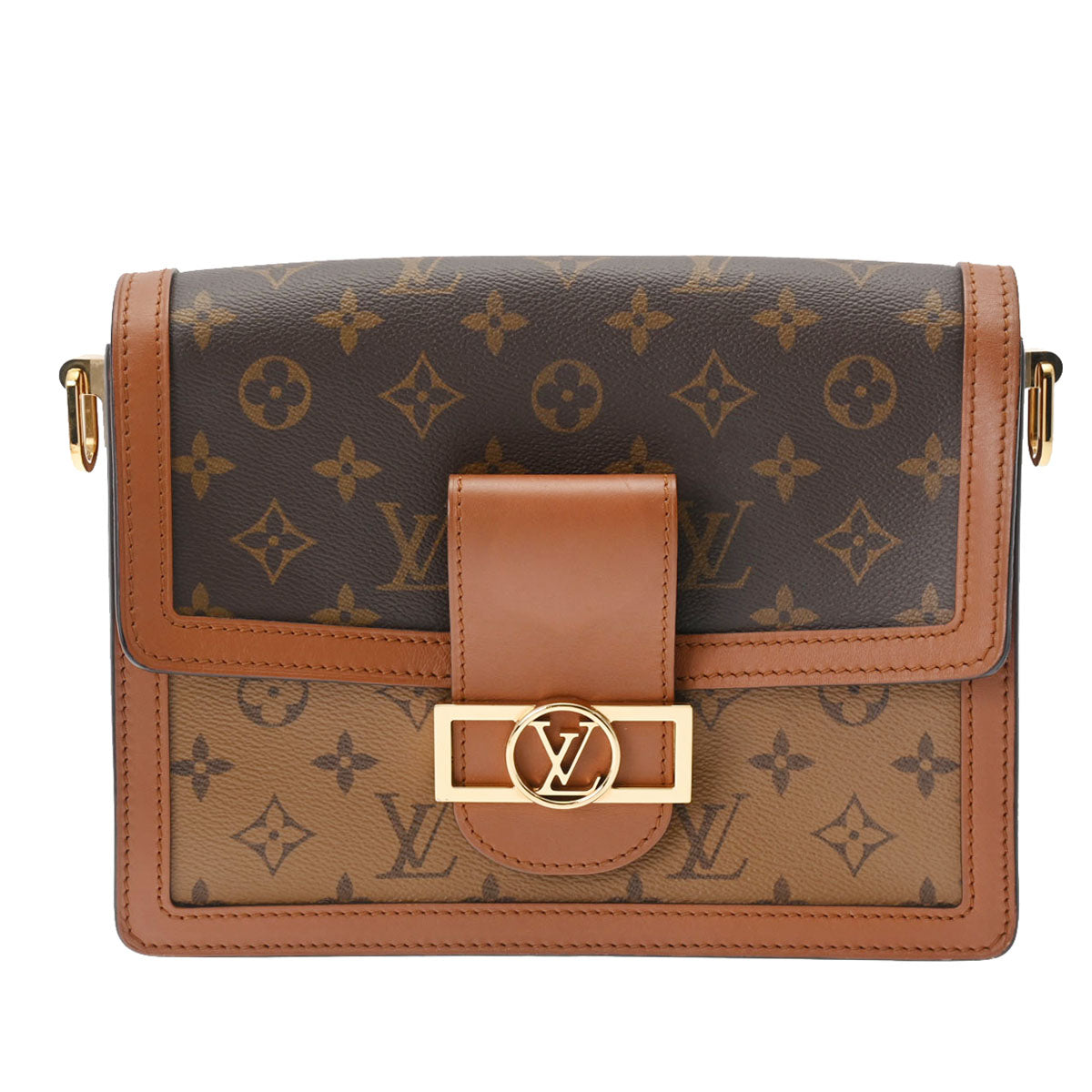 LOUIS VUITTON ルイヴィトン モノグラムリバース ドーフィーヌ MM 2WAY ブラウン M45958 レディース モノグラムキャンバス ショルダーバッグ Aランク 中古 