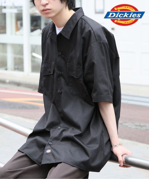 【Dickies / ディッキーズ】SHIRTS SSFQ シャツ 羽織 半袖 ワークシャツ ロゴ ワンポイント ミドル丈 1574