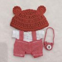 ちびぬい服　ハンドメイド♪  服上下とクマの帽子とかばんの4点セット