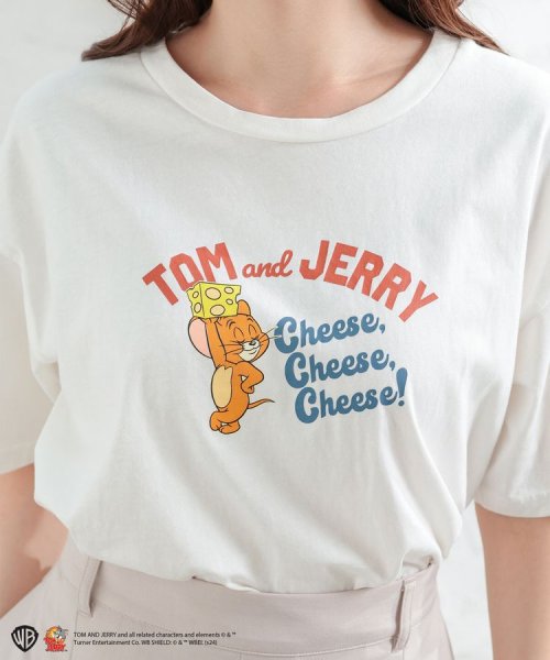 トムとジェリー／Ｔシャツ トップス Tシャツ 半袖 カットソー 綿100％ イラスト