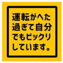 運転がヘタ過ぎて自分でもビックリ カー マグネットステッカー