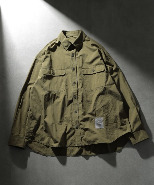 【MAISON CLUB】U.S.NAVY Big Shirt ビッグワークシャツ ビッグシルエット ワークシャツ シャツ 長袖