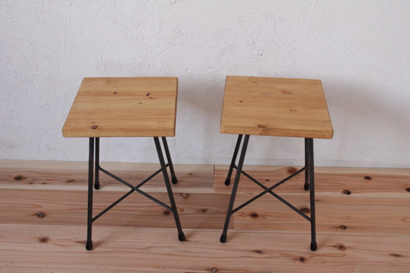 【セット割引】【2脚セット】MULTI STOOL LOW -PINE SIKAKU-/スツール/パイン