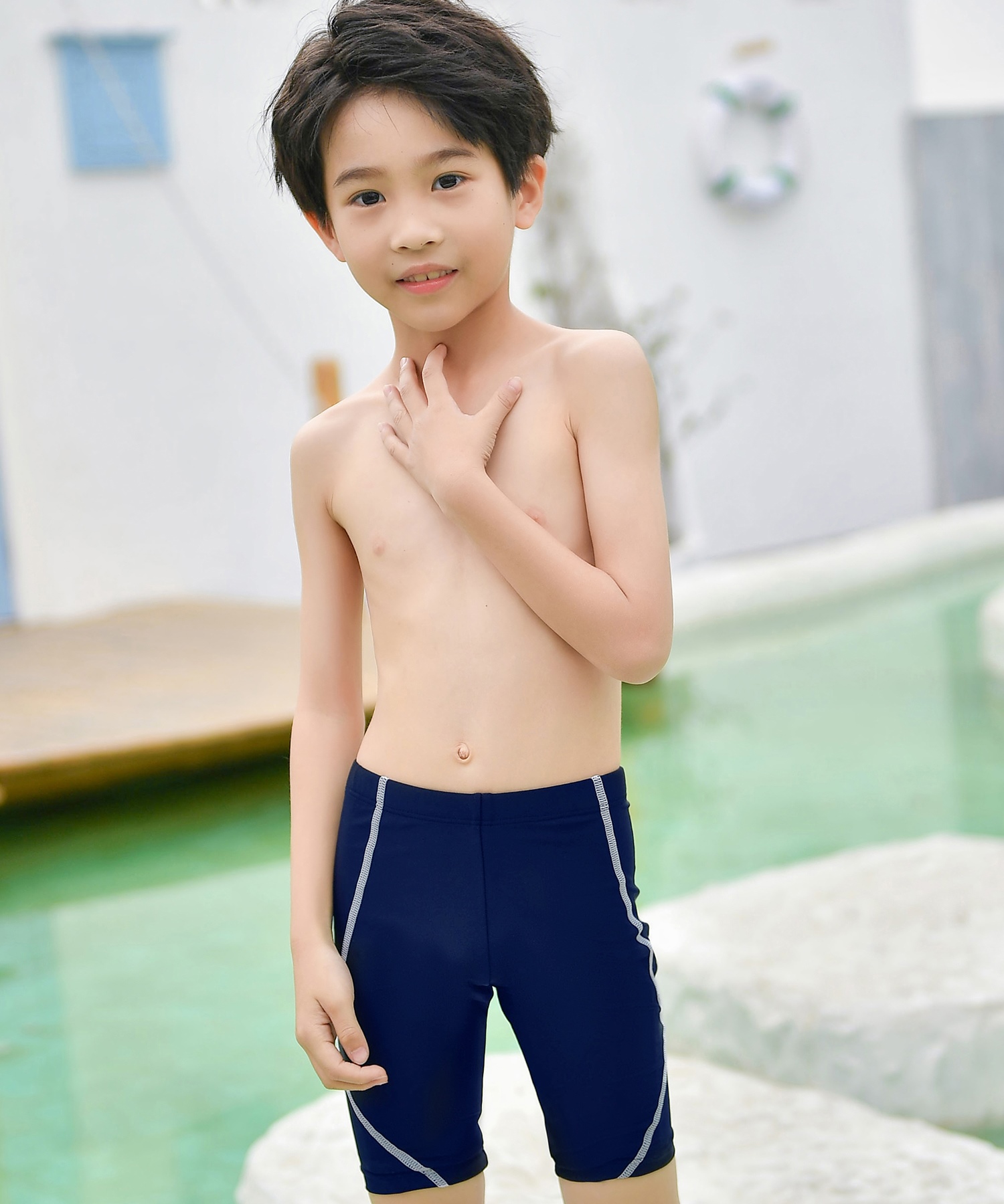 テディショップ/スクール水着 キッズ 男の子 子供 ハーフパンツ スイムキャップ 2点セット 小学･･･