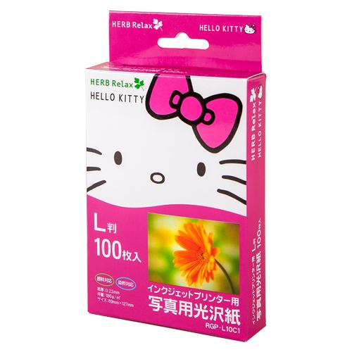 HERBRelax RGPL10C1 ヤマダ電機オリジナル HELLO KITTY インクジェットプリンター用写真用光沢紙 L判100枚入