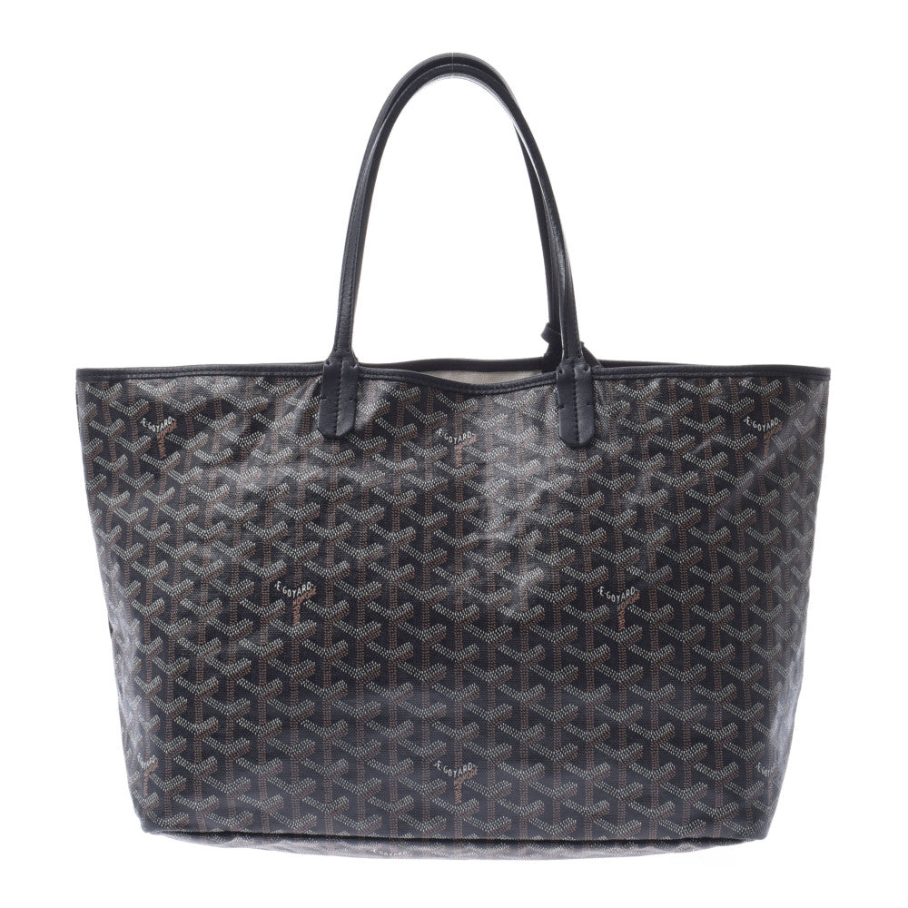 GOYARD ゴヤール サンルイ PM ハンドバッグ 黒 ユニセックス PVC/レザー トートバッグ Bランク 中古 