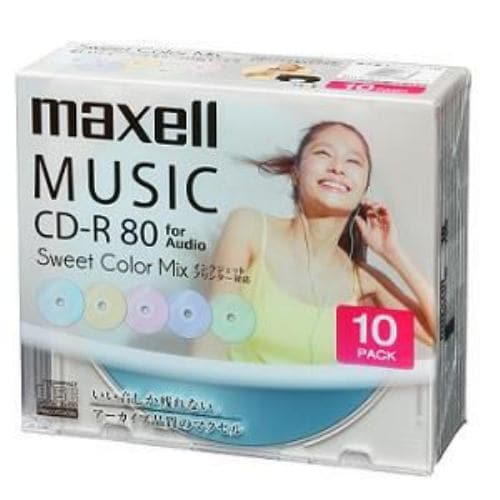 maxell 音楽用CD-R 80分 カラープリンタブル 10枚ケース CDRA80PSM10S