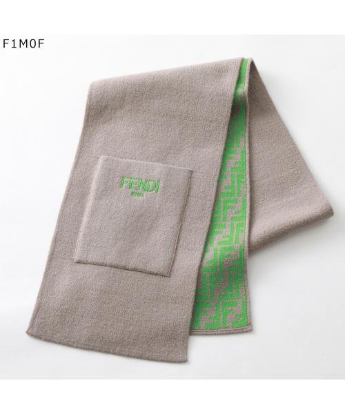 FENDI KIDS マフラー JUQ020 AO29 刺繍ロゴ 無地 FF柄