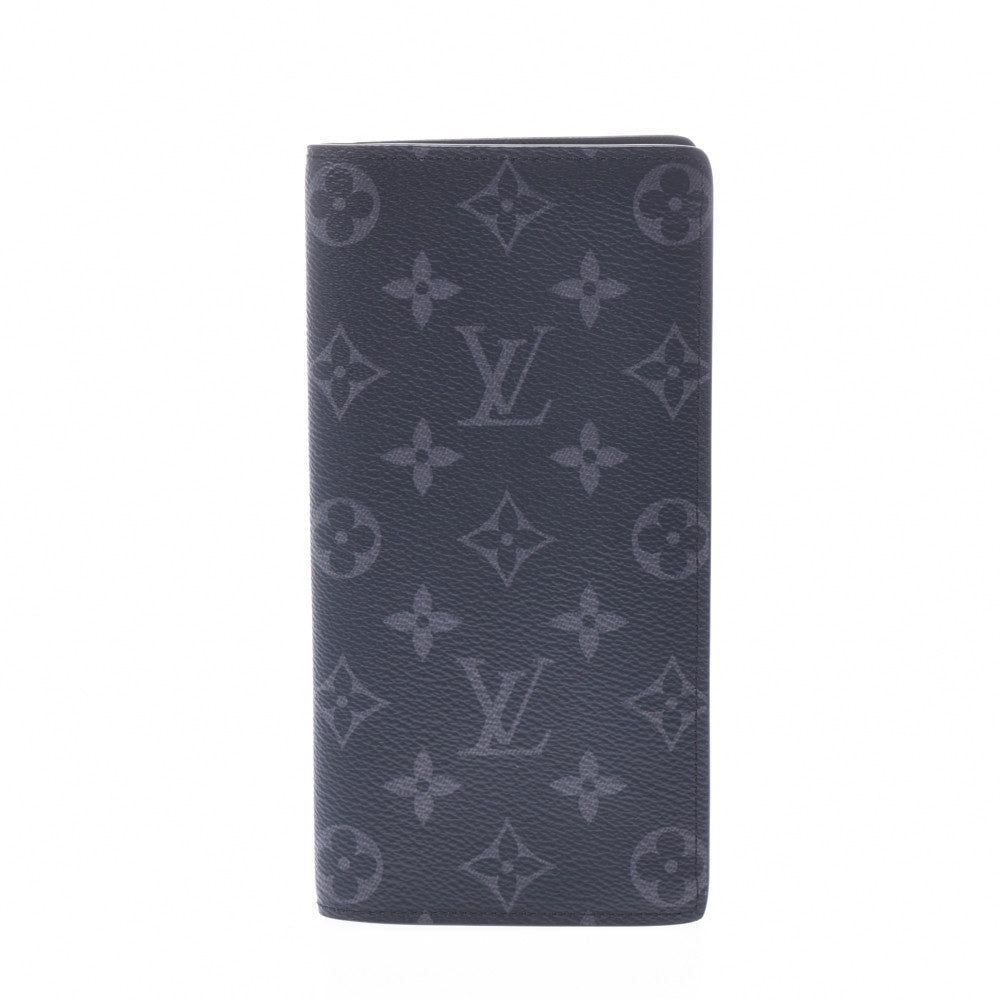 LOUIS VUITTON ルイヴィトン モノグラム エクリプス ポルトフォイユ ブラザ 黒/グレー M61697 メンズ 長財布 Aランク 中古 