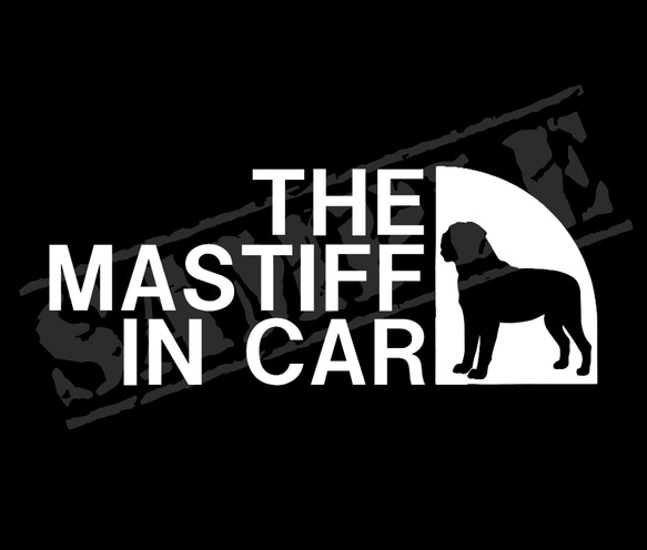 THE MASTIFF IN CAR パロディステッカー（マスティフ）7cm×17cm