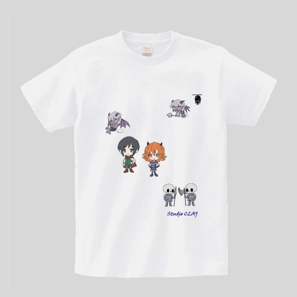 シンシアとエドワードⅢ白：プリントスターTシャツ（メンズ：ホワイト）XLまで