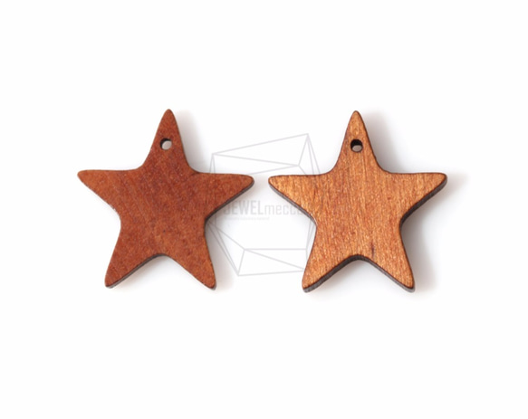 BSC-141-G【4個入り】スターウッドビーズ,Star Wooden Beads /22mm x 22mm