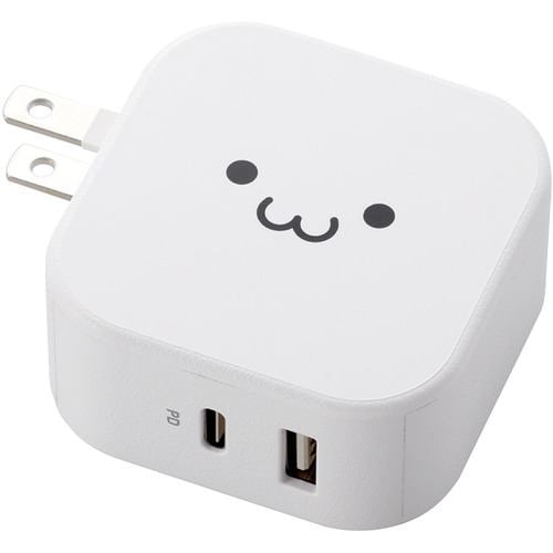 エレコム MPA-ACCP20WF USB Type-C 充電器 PD対応 合計出力32W タイプC ×1 タイプA ×1 Type C USB-C ACアダプター コンセント ホワイトフェイス