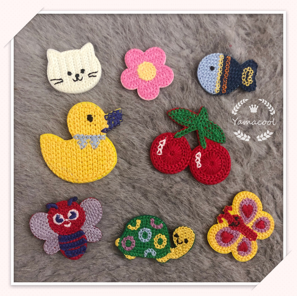 M27 刺繍アイロンワッペン　たっぷり　幼稚園　可愛い動物　8枚分