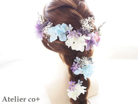 ウェディング♡cobanaヘッドドレス♡blue*lavender