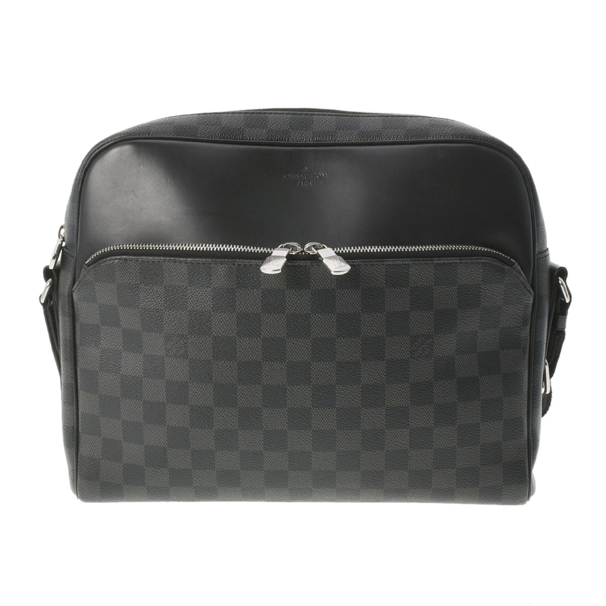 LOUIS VUITTON ルイヴィトン ダミエ グラフィット デイトンMM 黒/グレー N41409 メンズ ダミエグラフィットキャンバス ショルダーバッグ ABランク 中古 