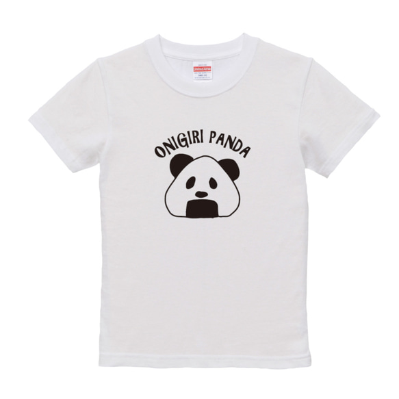 【送料無料】キッズアニマルTシャツ 「おにぎりパンダ」（ホワイト）【ゆうパケット送料サービス】