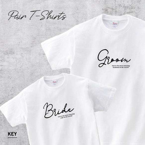 メッセージペアT-SHIRTS☆Mr.Mrs.　Groom Bride リンクコーデ　新郎新婦　ウエディング前撮り