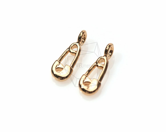 PDT-406-G【4個入り】安全ピンペンダント,Safety Pin pendant/ 3.5mm x 9.5mm