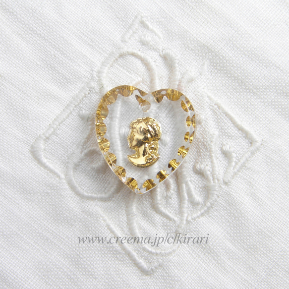 インタリオペンダント~ Cameo ~ Gold ~ M Size