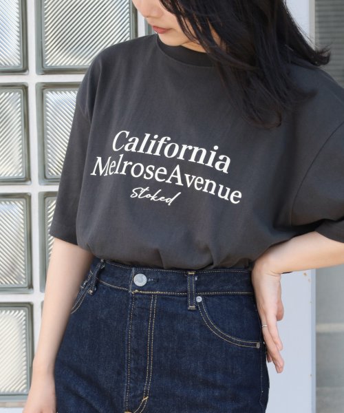 【make a ray！別注】シンプル カレッジロゴ California/Charmant プリントTシャツ/半袖T/ビッグシルエット