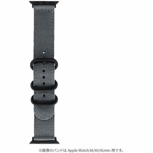 MSソリューションズ LEPLUS NEXT Apple Watch 42／44／45／49mm 3バックルナイロンバンド グレー LN-AW49B20GY