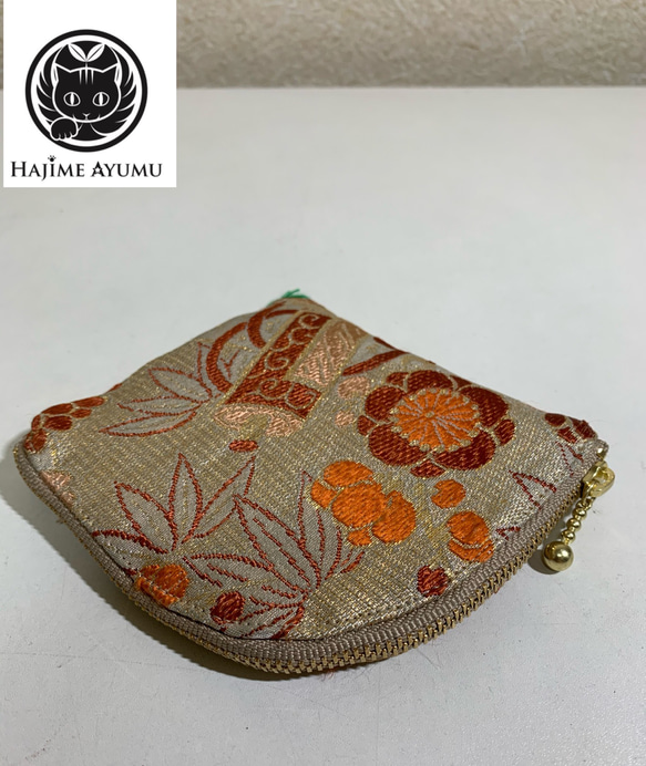 【現品1点のみ!!】HAJIME AYUMU 高級柄付き着物帯リメイク&児島デニムL字財布