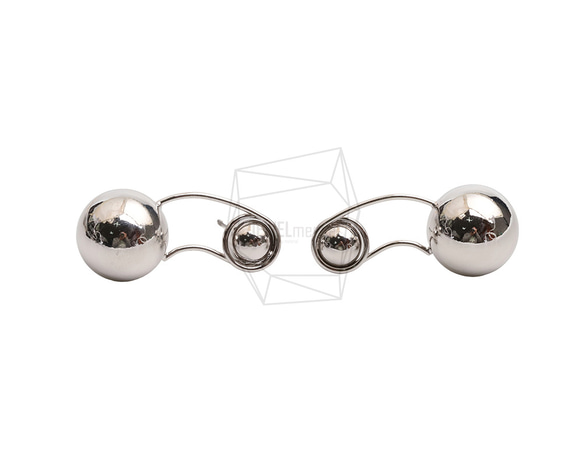 ERG-2589-R【2個入り】ダブルボールピアス  ,Double ball Post Earring