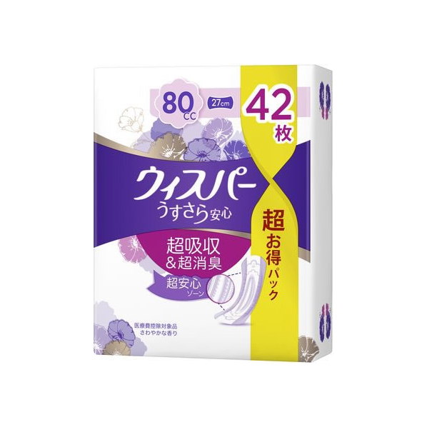 Ｐ＆Ｇ ウィスパ- うすさら安心 中量用 80cc 42枚 FCC6011