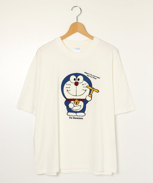 【Doraemon/ドラえもん】天竺サガラ刺繍 半袖クルーネックTシャツ ジャイアン/ドラえもん