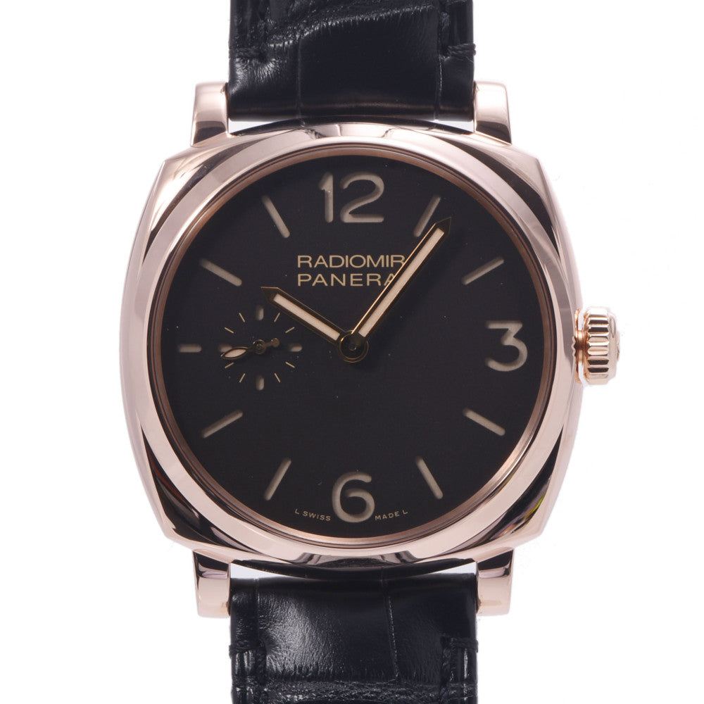 OFFICINE PANERAI オフィチーネパネライ ラジオミール PAM00513 メンズ PG/革 腕時計 手巻き ブラウン文字盤 Aランク 中古 