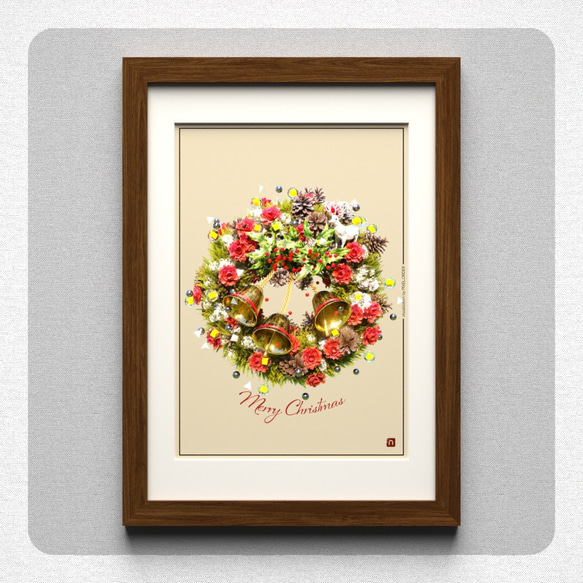 《A4サイズ》クリスマス リース【wreath_color】