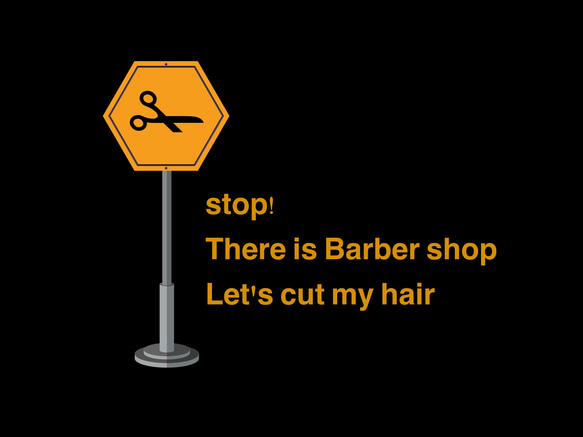 barber STOPサイン ショップ名入れ無料 バーバーショップ