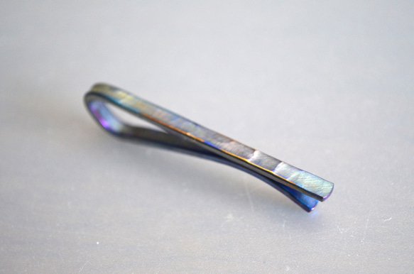 Titanium tie bar・純チタンネクタイピン=叩き5１mm=