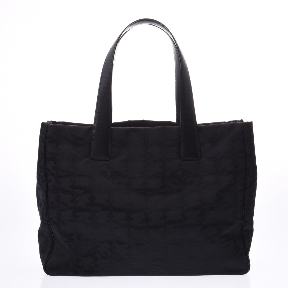 CHANEL シャネル ニュートラベルライン トートMM 黒 ユニセックス ナイロン/レザー トートバッグ Aランク 中古 