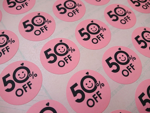 可愛い値引き「50％OFF」シール48片　＃94