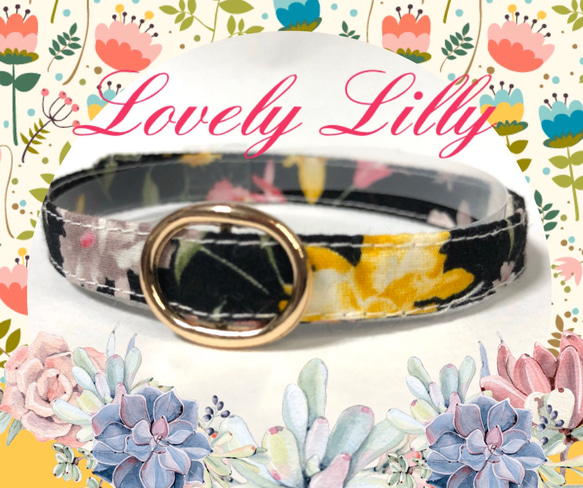 Lovely Lilly＊迷子札付＊軽い猫の首輪