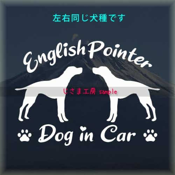 【同一犬種】　かわいい愛犬2頭飼い『Dog　in　Car』シルエットステッカー