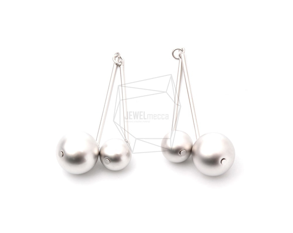 ERG-1115-MR【2個入り】ボールとバーチャーム/Bar With Ball Earring Charm