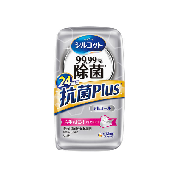 ユニ・チャーム シルコット 99.99%除菌ウェットティッシュ 抗菌Plus 34枚 FCT7534