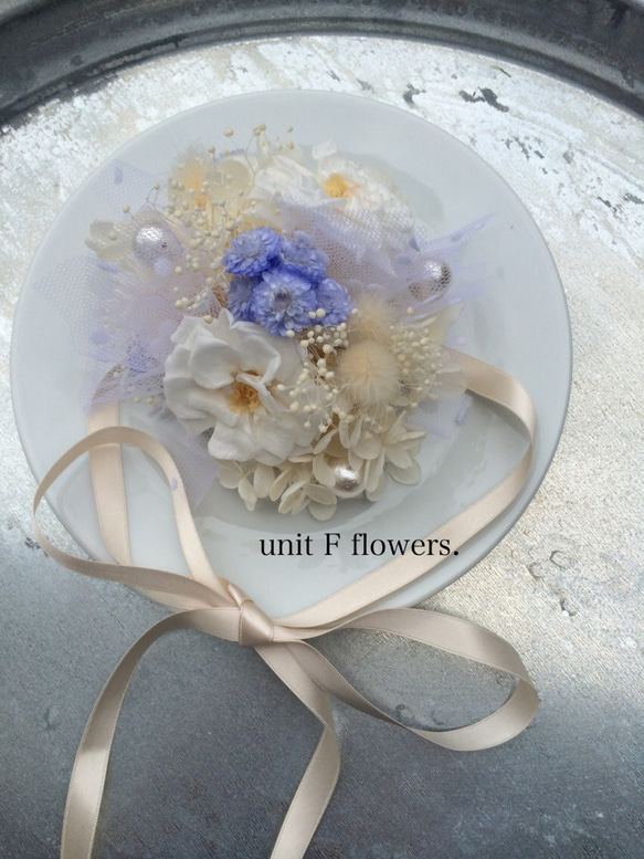 wedding 〈リストレット〉【ivory&blue】wristlet*