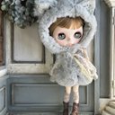 2389 ブライスさんのmint猫になれるワンピースコーデ　Blythe ブライス アウトフィット 洋服　ドールハウス  ミニチュア