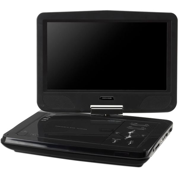 グリーンハウス 10型ワイドポータブルDVDプレーヤー GH-PDV10M-BK（直送品）