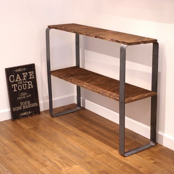 wood iron frame shelf