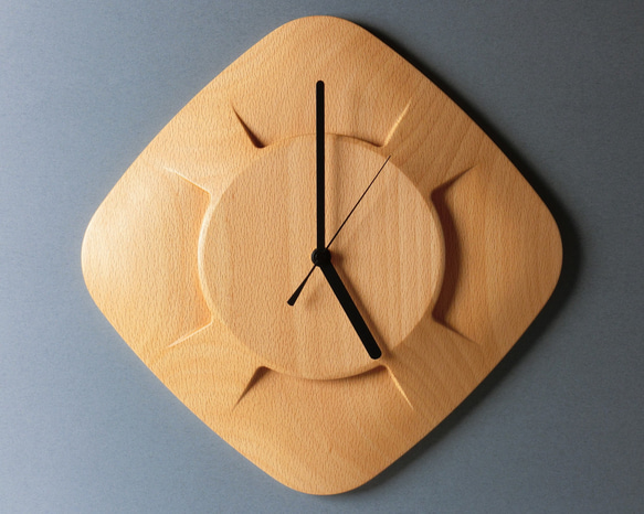 掛け時計（木製・無垢）Wood Wall Clock DC-1　ビーチ