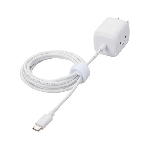 エレコム MPA-ACCP7930WF USB Power Delivery 30W AC充電器(Cケーブル一体型/1.5ｍ) MacBook Air スマホタブレット対応 しろちゃん